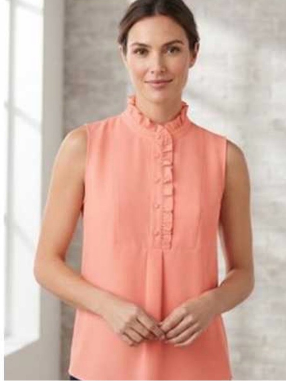 J. Crew Ruffle-Trim Coral Pink Blazer
